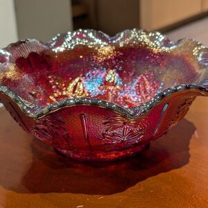 Elegant Red Glass Bowl